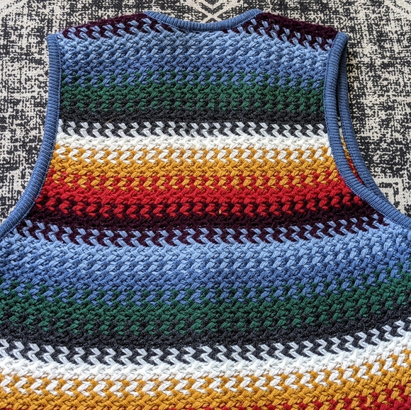 SOLD Crochet Knit Sweater Vest Earthy - Picture 5 of 16